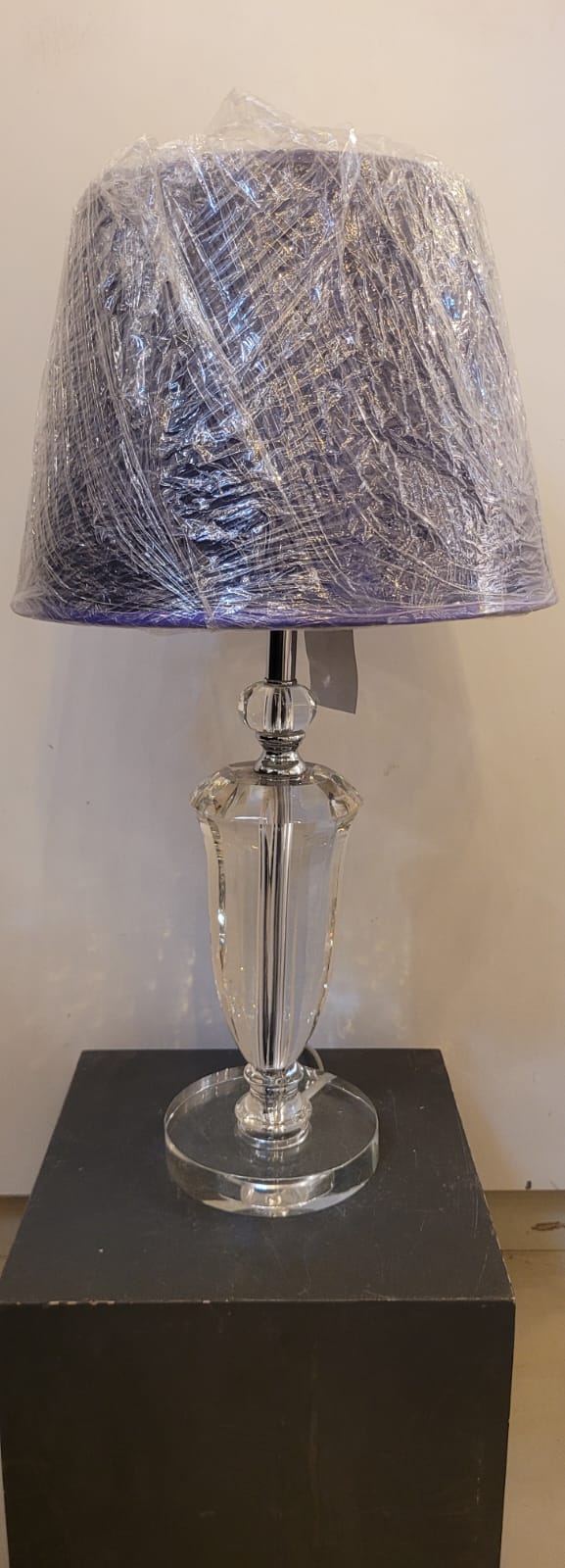 Elegant Crystal Table Lamp with Wrapped Shade