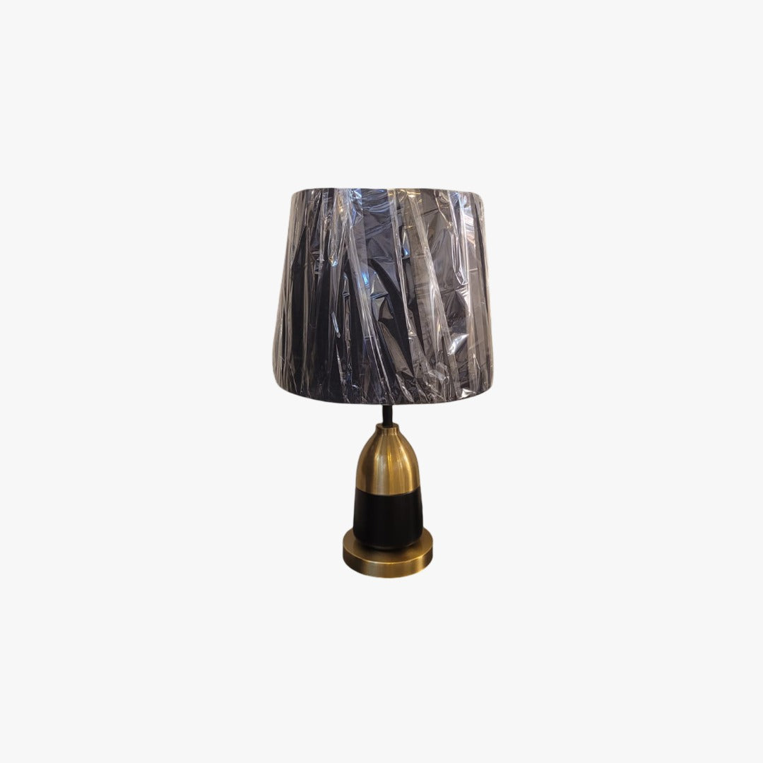 Modern Black and Gold Table Lamp with Tapered Black Shade