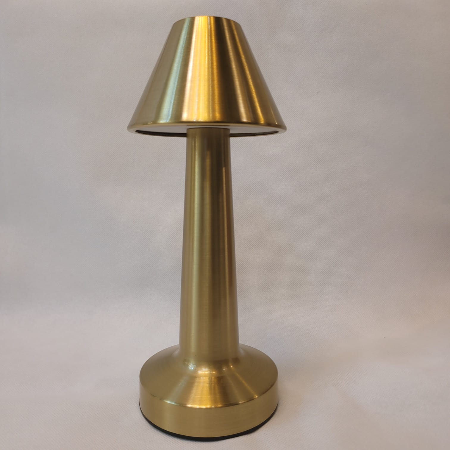 LED Contemporary Cone Table Lamp – Brushed Gold Finish