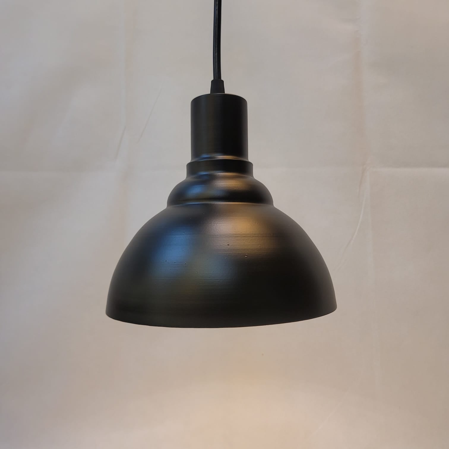 Industrial Black Dome Pendant Light