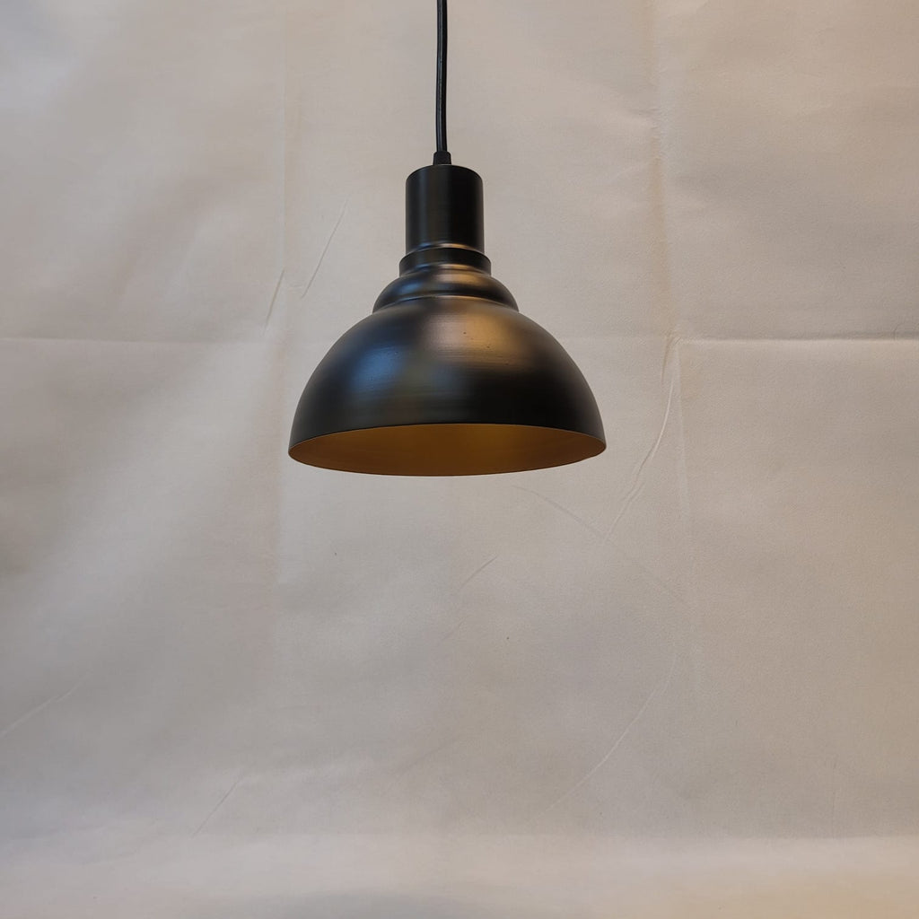 Industrial Black Dome Pendant Light