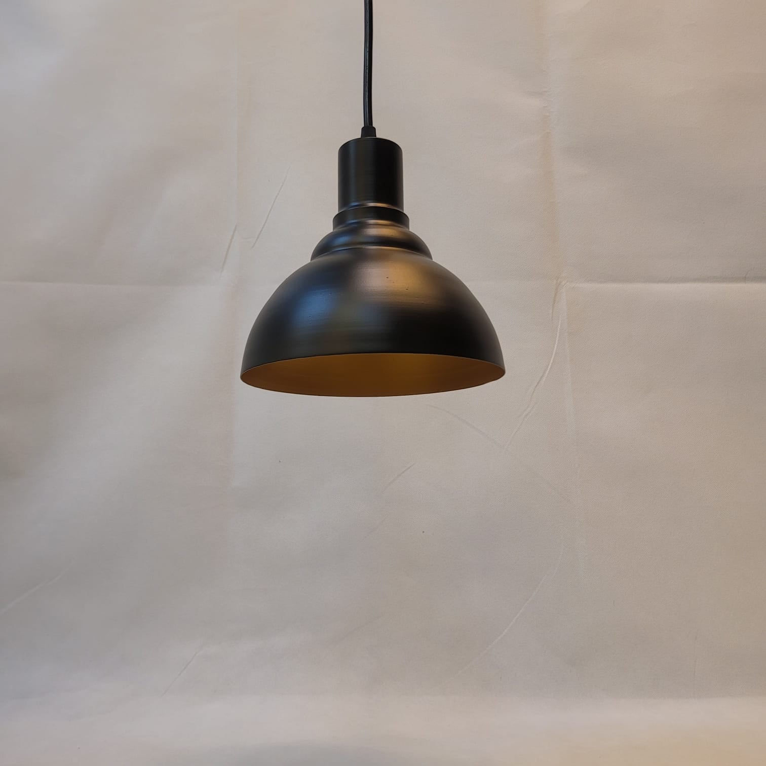 Industrial Black Dome Pendant Light
