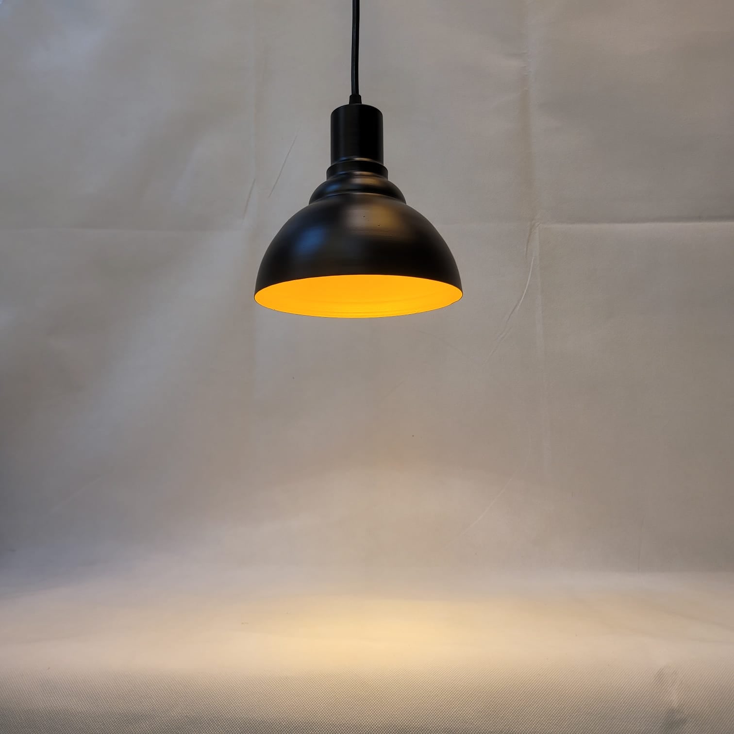 Industrial Black Dome Pendant Light