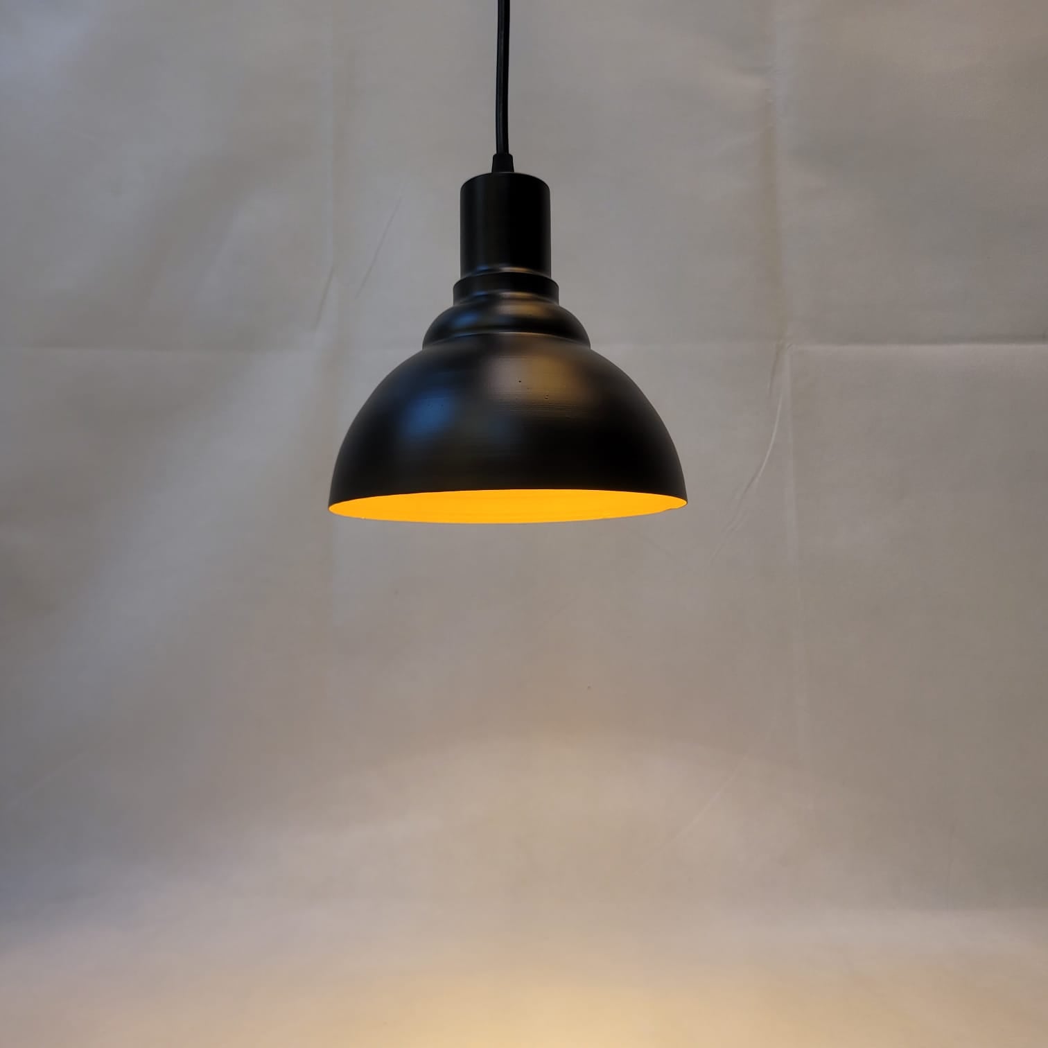 Industrial Black Dome Pendant Light