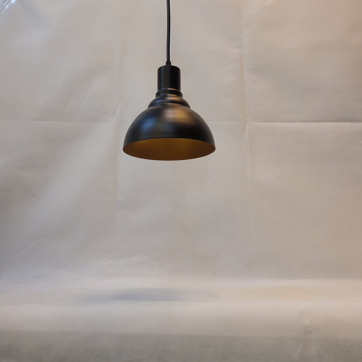 Industrial Black Dome Pendant Light